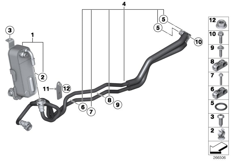 Genuine BMW 17227607160 Transmission Oil Cooler Line (Inc. Hybrid 3)