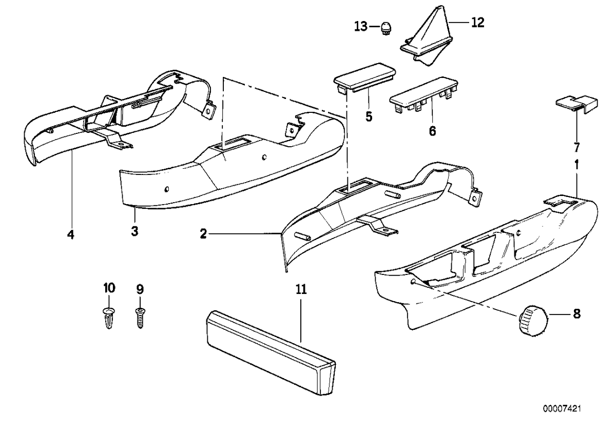Genuine BMW 52108140387 E34 Covering Outer Left SILBERGRAU-HELL (Inc. 535i, 540i & 525ix)