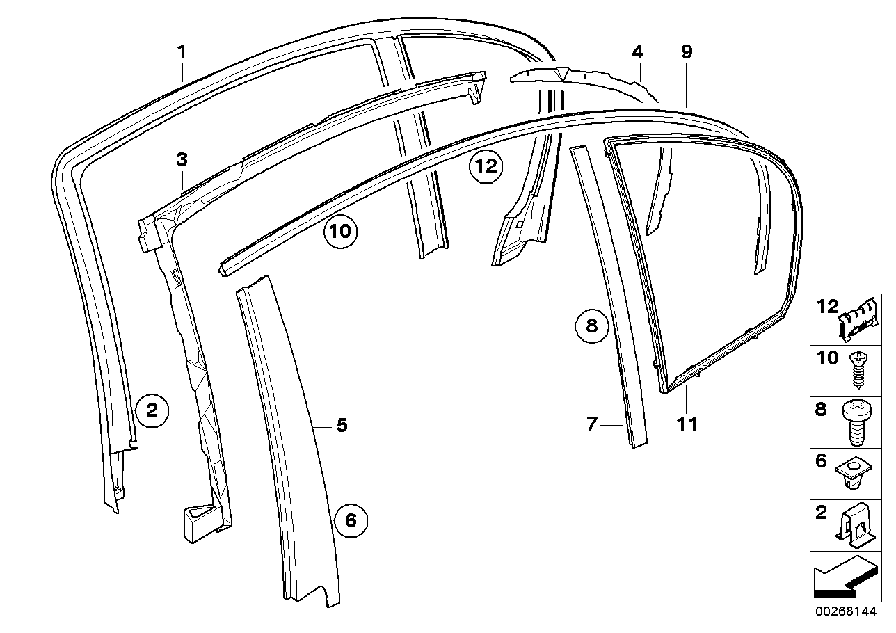 Genuine BMW 51357033807 E60 Seal, Rl Door Closing Plate (Inc. 525xd, 523i & 528i)