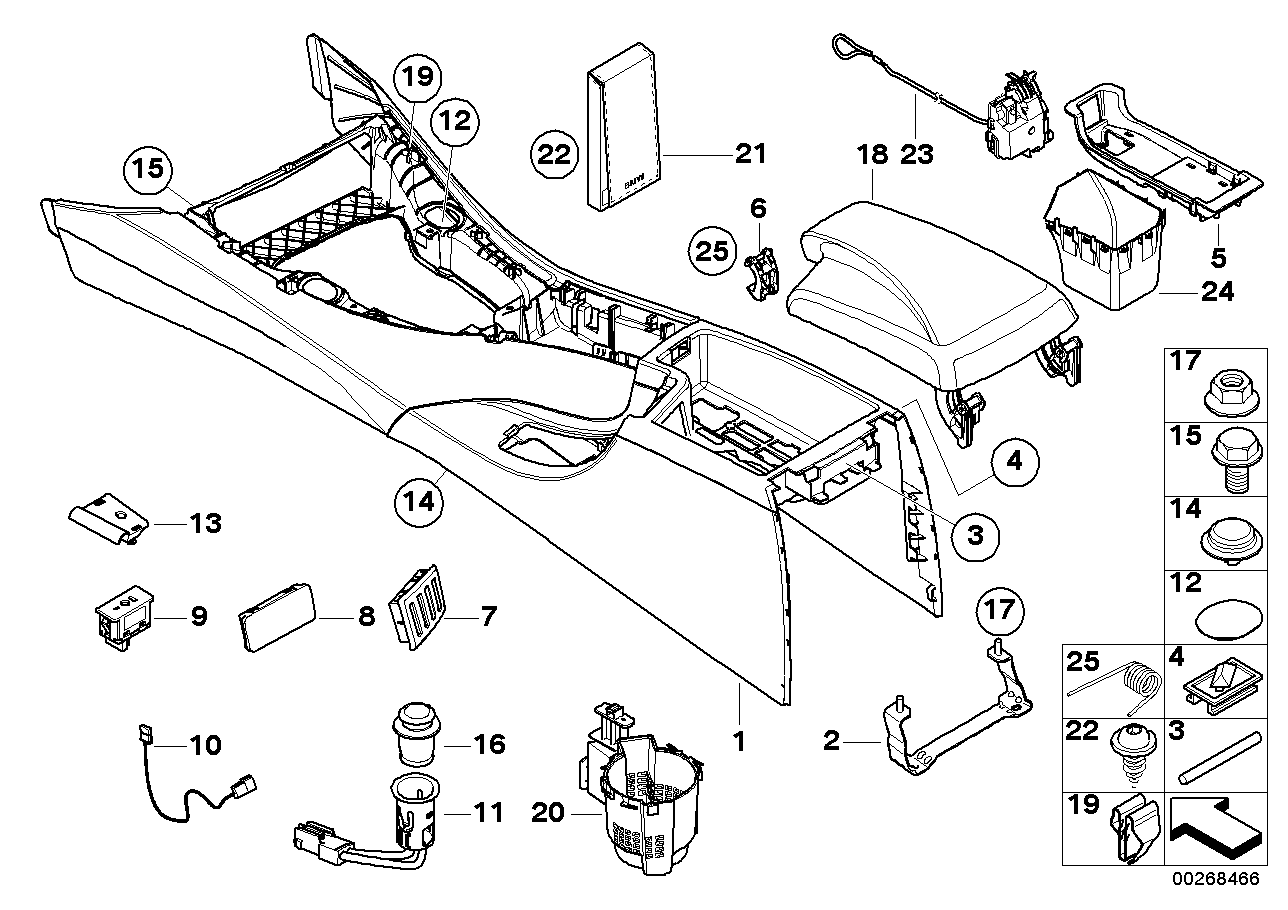 Genuine BMW 51169153213 E90 E92 E91 Console GRAU (Inc. 335d, 328xi & 335is)