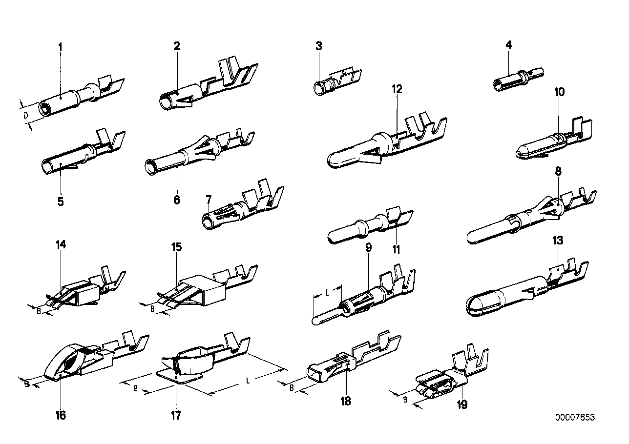 Genuine BMW 61131368621 E21 E23 E12 Cable Socket Round Female D2,1 (Inc. 733i, 735i & 628CSi)