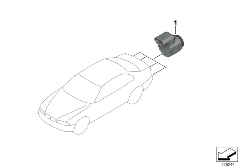 Genuine BMW 66207896201 E46 Ultrasonic Sensor, Mystic Blue WA07 (Inc. 330d, 320i & 323Ci)