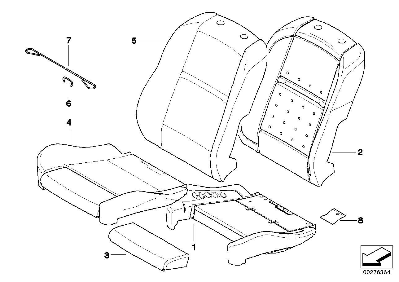 Genuine BMW 52107287253 E71 E70 Sports Seat Cover Leather SATTELBRAUN (Inc. X5 3.5d & X6)