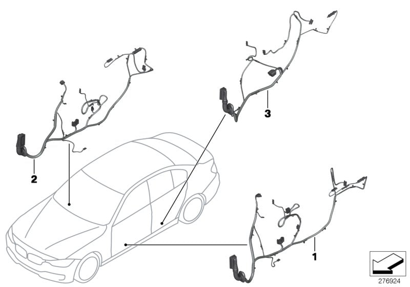 Genuine BMW 61129313630 Wiring Co-Drivers Side (Inc. 320d, 320dX & Hybrid 3)