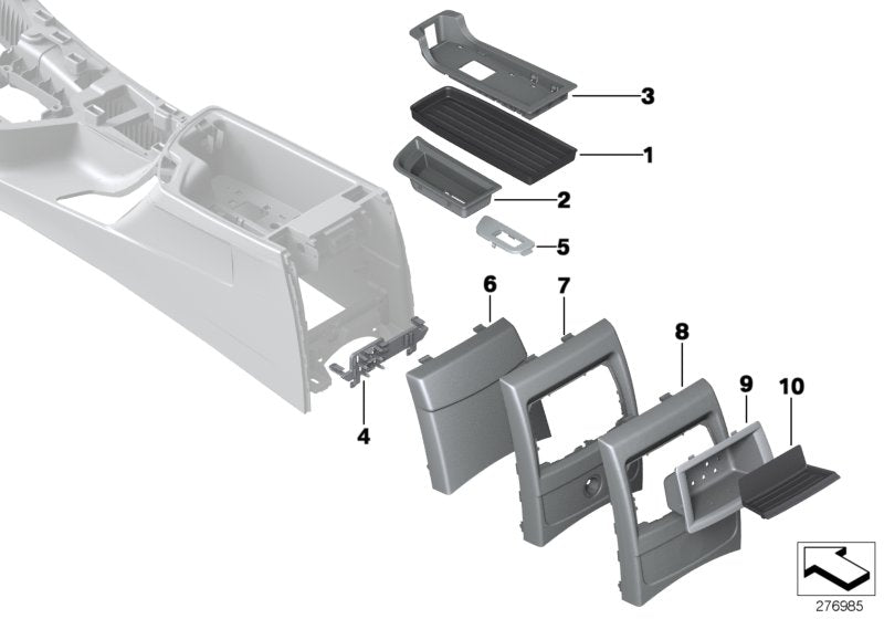 Genuine BMW 51169236092 F22 F20 Cover Centre Console, Rear OYSTER (Inc. 220i, 118dX & 218i)