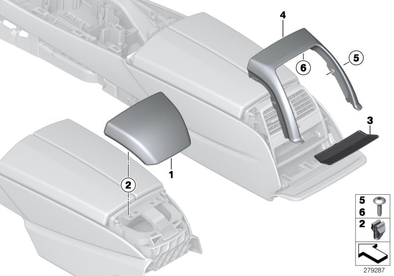 Genuine BMW 51169248474 Cover, Center Console, Leather, Rear SCHWARZ (Inc. 650i, 640iX & 640d)
