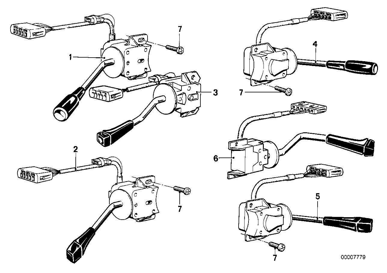 Genuine BMW 61311377082 E24 Switch Turn Signal,Dip-Dim Control (Inc. 635CSi & M6)