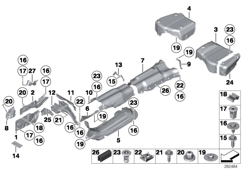 Genuine BMW 51487202855 Tunnel Heat Insulator (Inc. 730Ld, 740LdX & 750LiX)