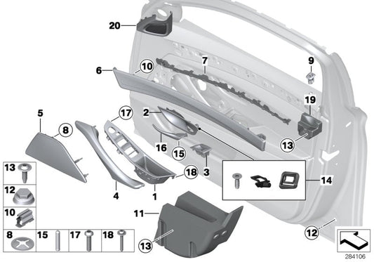 Genuine BMW 51417225973 Cover F Left Loudspeaker OYSTER (Inc. 535d, Hybrid 5 & 535dX)