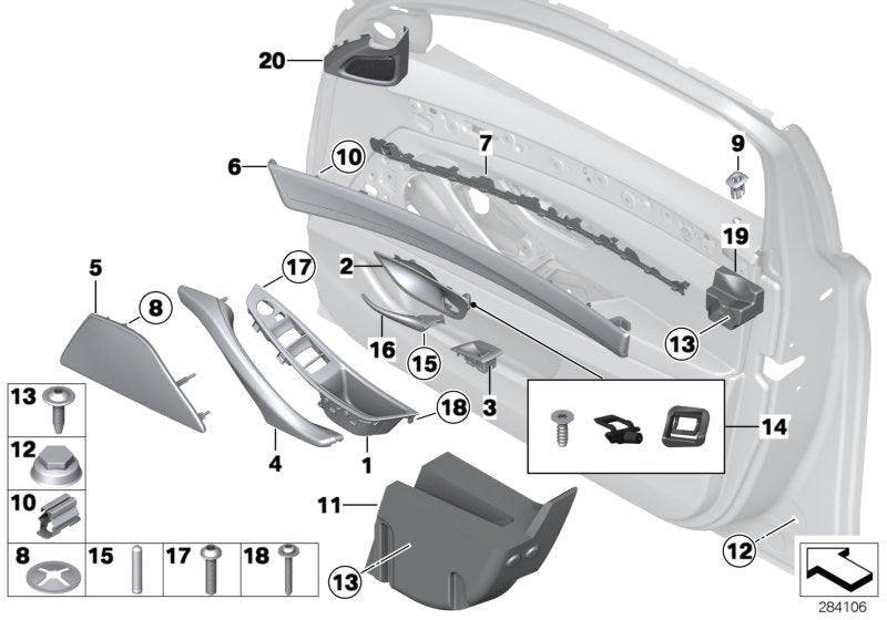 Genuine BMW 51417225550 Decorative Strip, Door Front Right ESCHE BEIGE (Inc. 520i, 550i & 523i)