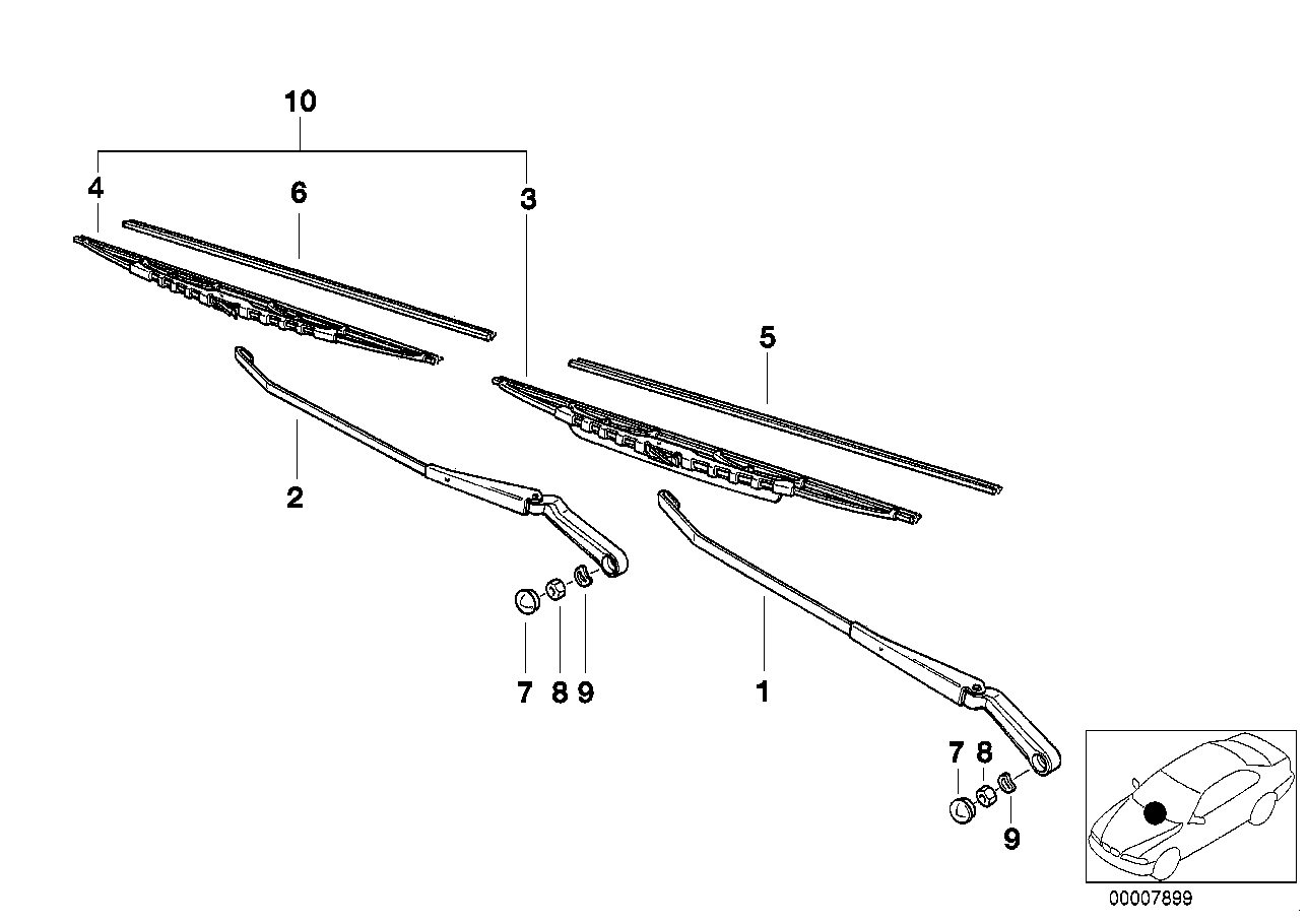 Genuine BMW 61611383432 E38 E31 E36 Wiper Axle Cover (Inc. 525i, 318is & 523i)