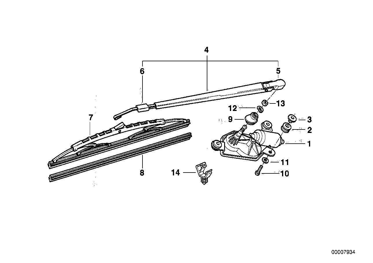 Genuine BMW 61628357517 E36 Wiper Arm (Inc. 318ti, 323ti & 316i 1.9)