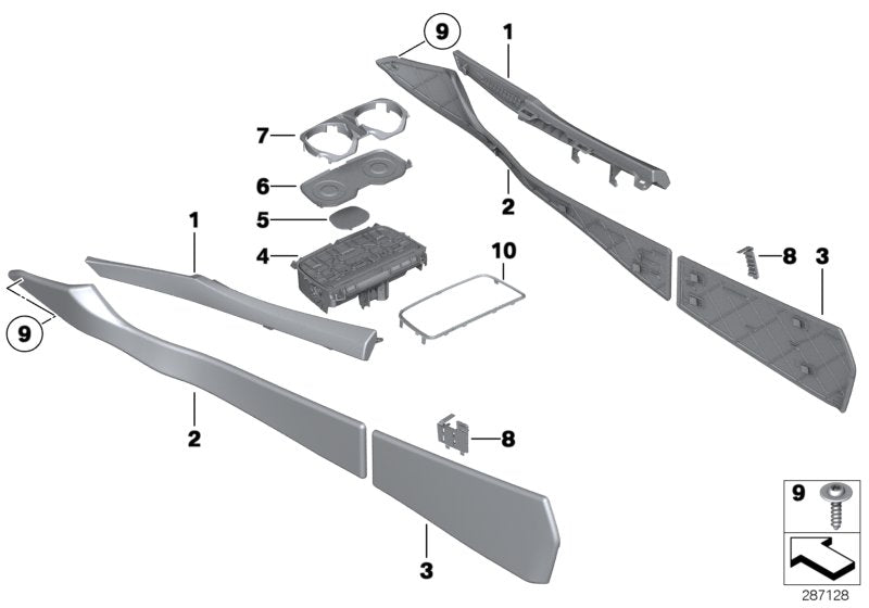 Genuine BMW 51169273425 TriCover, Center Console, Left VENETOBEIGE (Inc. 750LiX, Alpina B7LX & 750i)