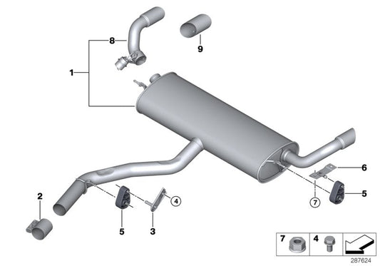 Genuine BMW 18307600244 E71 Rep. Kit For Exhaust Flap (Inc. X6)