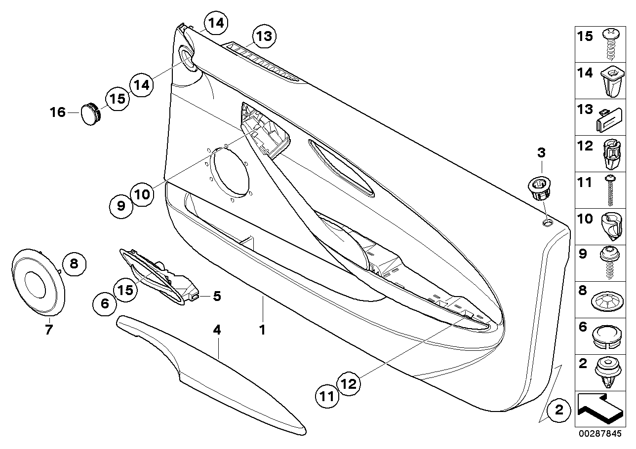 Genuine BMW 51419138413 E63 E64 Soft Pad Armrest, Door Left SCHWARZ (Inc. 650i, 635d & 630i)