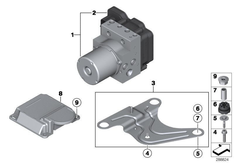 Genuine BMW 34516876912 Rp Hydraulic Unit Dsc (Inc. 650iX, Alpina B7X & 650iX 4.0)