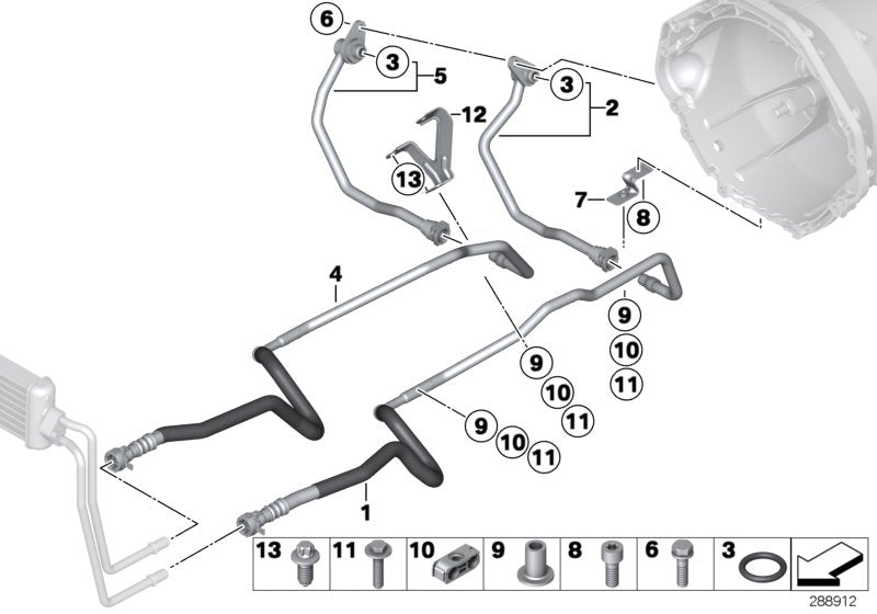 Genuine BMW 17222284219 Oil Cooling Pipe Outlet (Inc. M5 & M6)