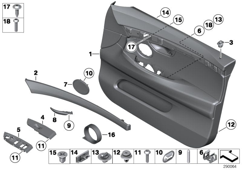 Genuine BMW 51417216475 Loudspeaker Cover EVERESTGRAU (Inc. 520d, 530d 155kW & 535iX)