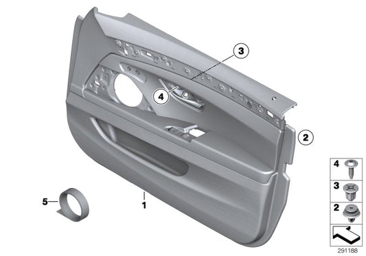 Genuine BMW 51417273049 Door Panel, Leather, Front Left VENETOBEIGE (Inc. 528i, 530d & 530i)