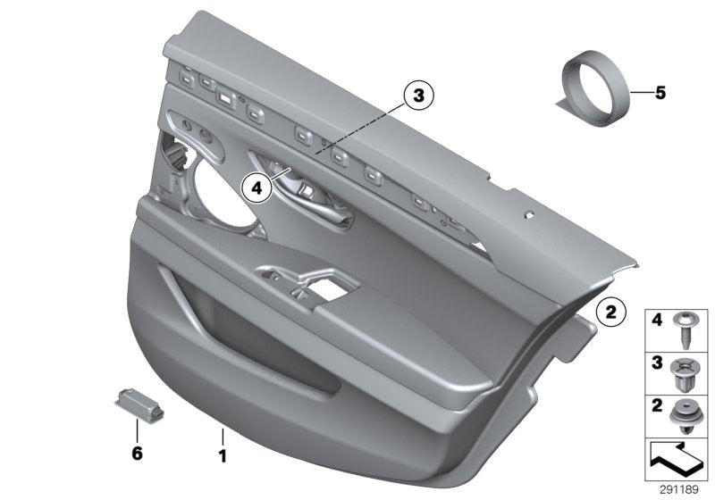Genuine BMW 51428053657 Door Lining Leather Rear Left SCHWARZ (Inc. M5)