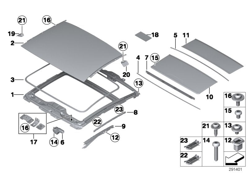 Genuine BMW 54108053566 RR5 Sunroof Headliner, Alcantara, Rear ANTHRAZIT (Inc. 650i, Wraith & 650iX 4.0)