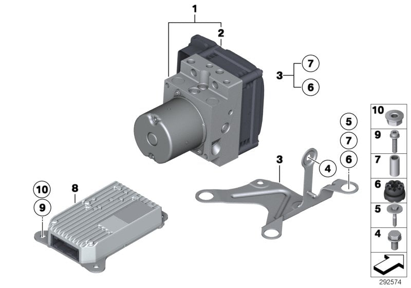 Genuine BMW 34516786873 Bracket Hydro Unit (Inc. 740i, 750iX & 525dX)