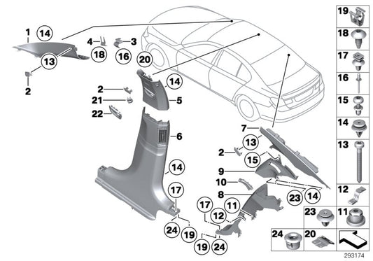 Genuine BMW 51437903780 Right Column A Cover ANTHRAZIT (Inc. 740dX, 750iX & 740Li)