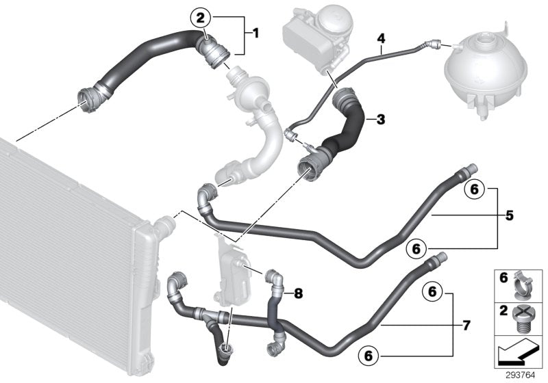 Genuine BMW 17127646157 F25 F26 Coolant Hose (Inc. X3 & X4 20iX)