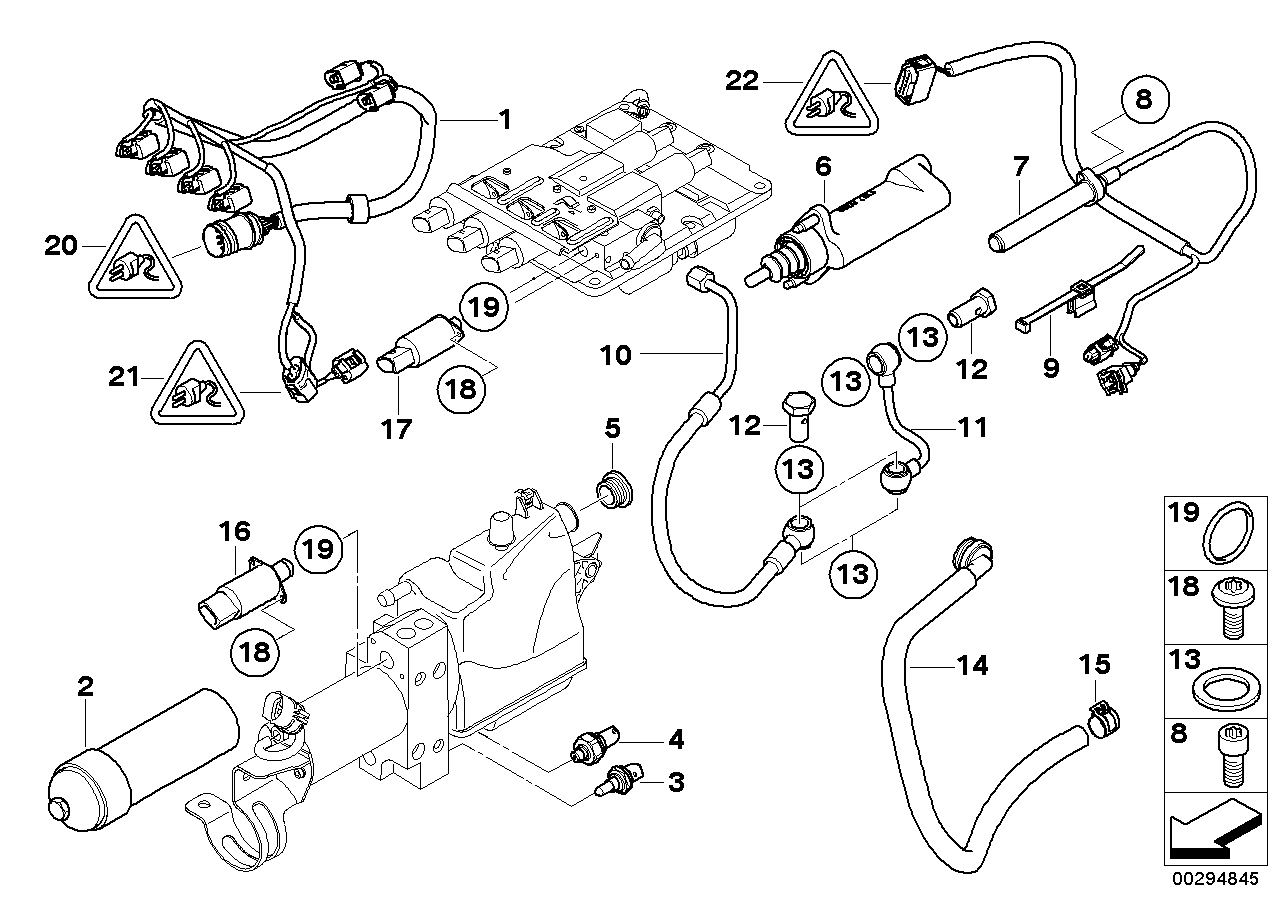 Genuine BMW 23017838939 E60 E63 E61 Pressure Line, Valve Block (Inc. M5 & M6)