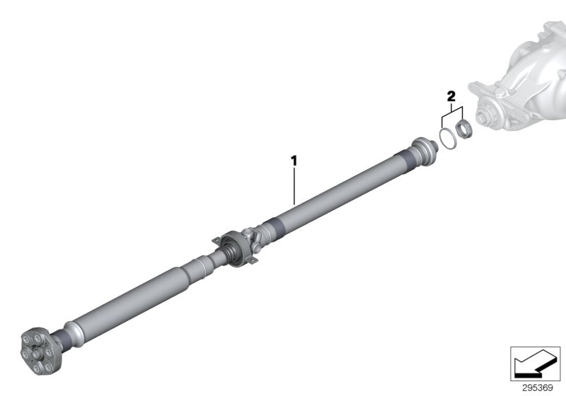 Genuine BMW 26107615858 Manual Drive Shaft Transmission L=1638mm (Inc. 335i)