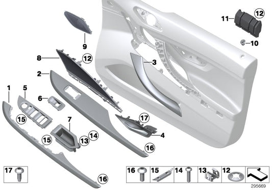 Genuine BMW 51417429031 Interior Handle, Upper Part, Right ELFENBEINWEISS (Inc. 650i, 640iX & 650iX)