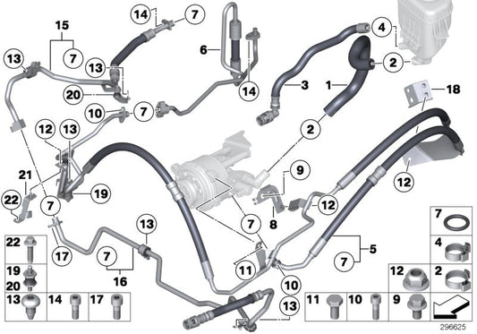 Genuine BMW 32416781958 Return Pipe Dynamic Drive PART 2 (Inc. 535i, 740i & 740Li)