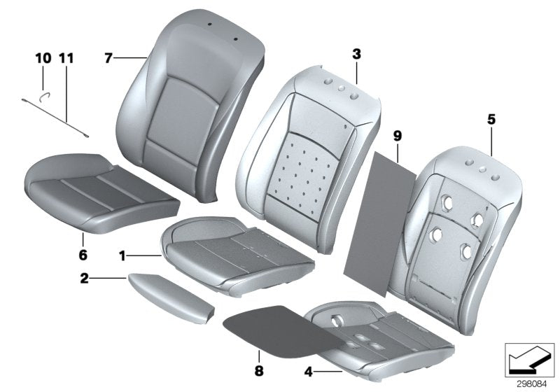 Genuine BMW 52107350130 Leather Cover For Basic Seat LCDF VEN. BEIGE (Inc. Alpina B7L, 528i & 550iX 4.4)