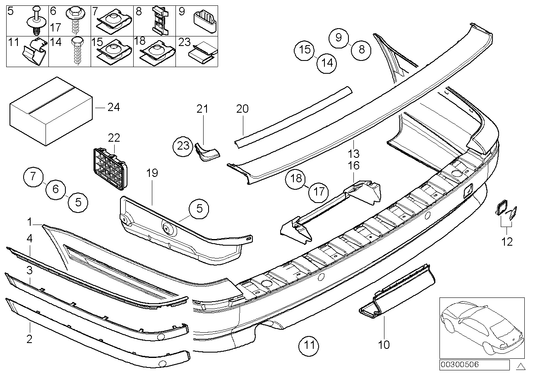 Genuine BMW 51128221225 E39 Bumper Trim Panel, Primed, Rear (Inc. 525i, 523i & 530i)