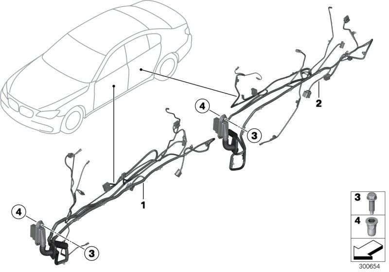 Genuine BMW 61129237083 Driver's Side Door Cable Harness (Inc. Hybrid 5, 528i & 530d)