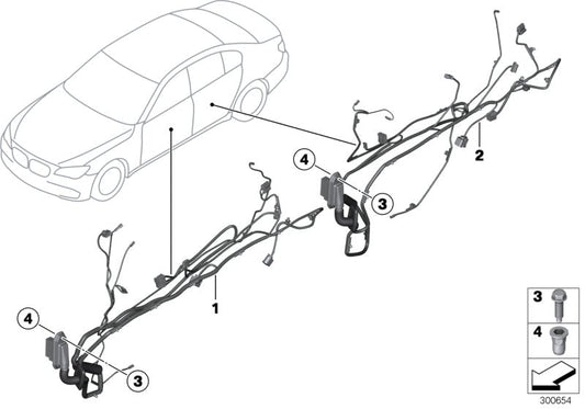 Genuine BMW 61129237083 Driver's Side Door Cable Harness (Inc. Hybrid 5, 528i & 530d)