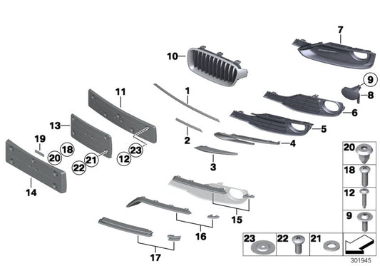 Genuine BMW 51117255367 Open Grid, Left (Inc. 335i, 330dX & 330d)