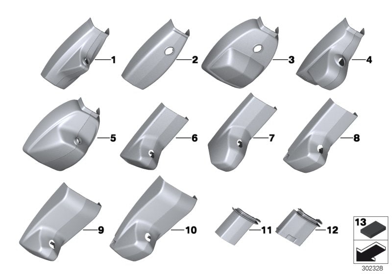 Genuine BMW 51169177322 RR5 Set Of Covers Mirror Baseplate SCHWARZ (Inc. 650iX, 535dX & 650iX 4.4)
