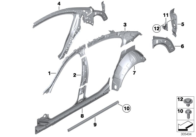 Genuine BMW 41217313103 Reinforcement, Bracket, Open Assist, Lf (Inc. 750i, 750LiX 4.0 & 750LiX 4.4)