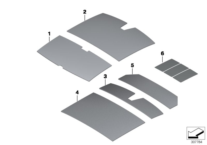 Genuine BMW 51489116285 Sound Insulating Roof Front (Inc. 525d, 530dX & 535dX)