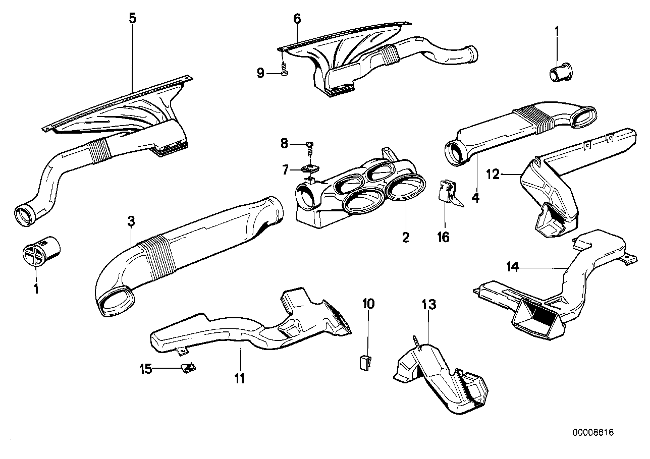 Genuine BMW 51451908968 E32 Defroster Nozzle (Inc. 740iL, 730i & 730iL)