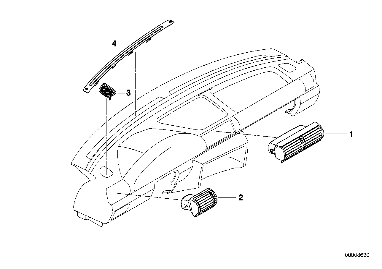 Genuine BMW 64228390218 E36 Fresh Air Grille, Right (Inc. 316i 1.9, 316g & 323ti)