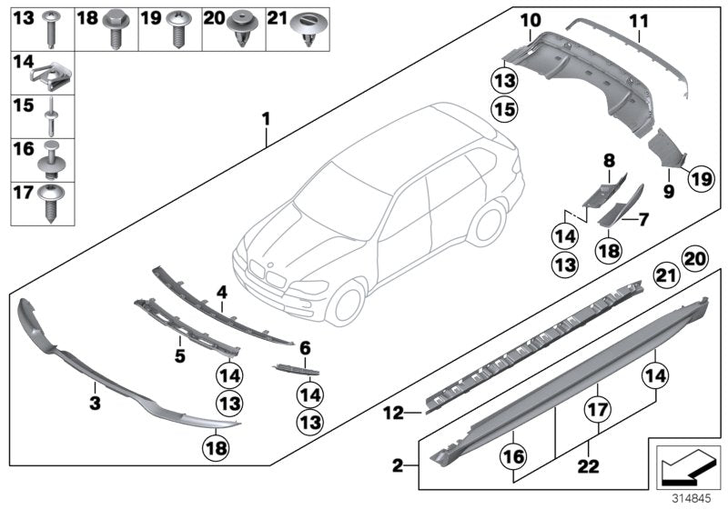 Genuine BMW 51122182371 E70 Side Section, Bumper, Rear Left (Inc. X5)