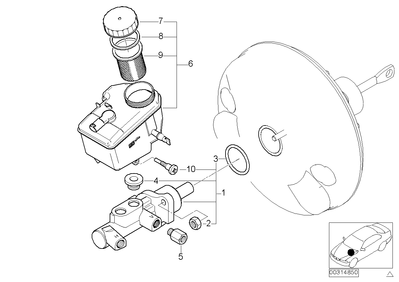Genuine BMW 34316750684 E46 Brake Master Cylinder (Inc. 330i, 330Ci & 330d)