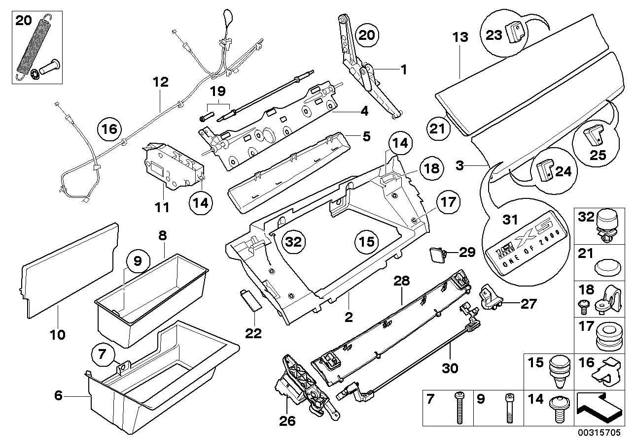 Genuine BMW 51169117141 E71 E70 Cover For Hinge, Glovebox (Inc. X5 3.0d, X6 40iX & Hybrid X6)