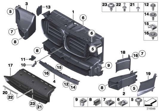 Genuine BMW 51747308827 Air Duct, Exterior Radiator, Left (Inc. 760i, Hybrid 7 & 750iX)