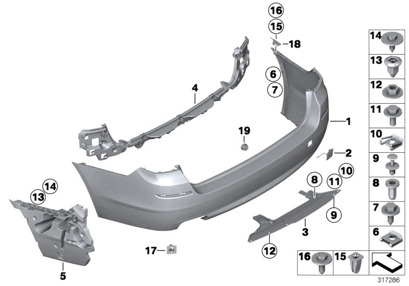 Genuine BMW 51127207109 Guide, Center Rear (Inc. 520dX, 535dX & 520i)