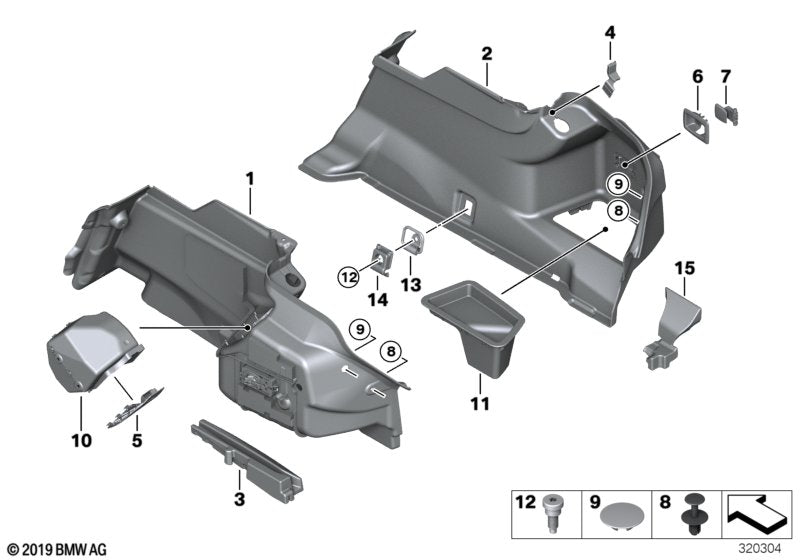 Genuine BMW 51477276941 Storage Bin, Trunk, Left (Inc. 650iX, 650iX 4.4 & 640dX)