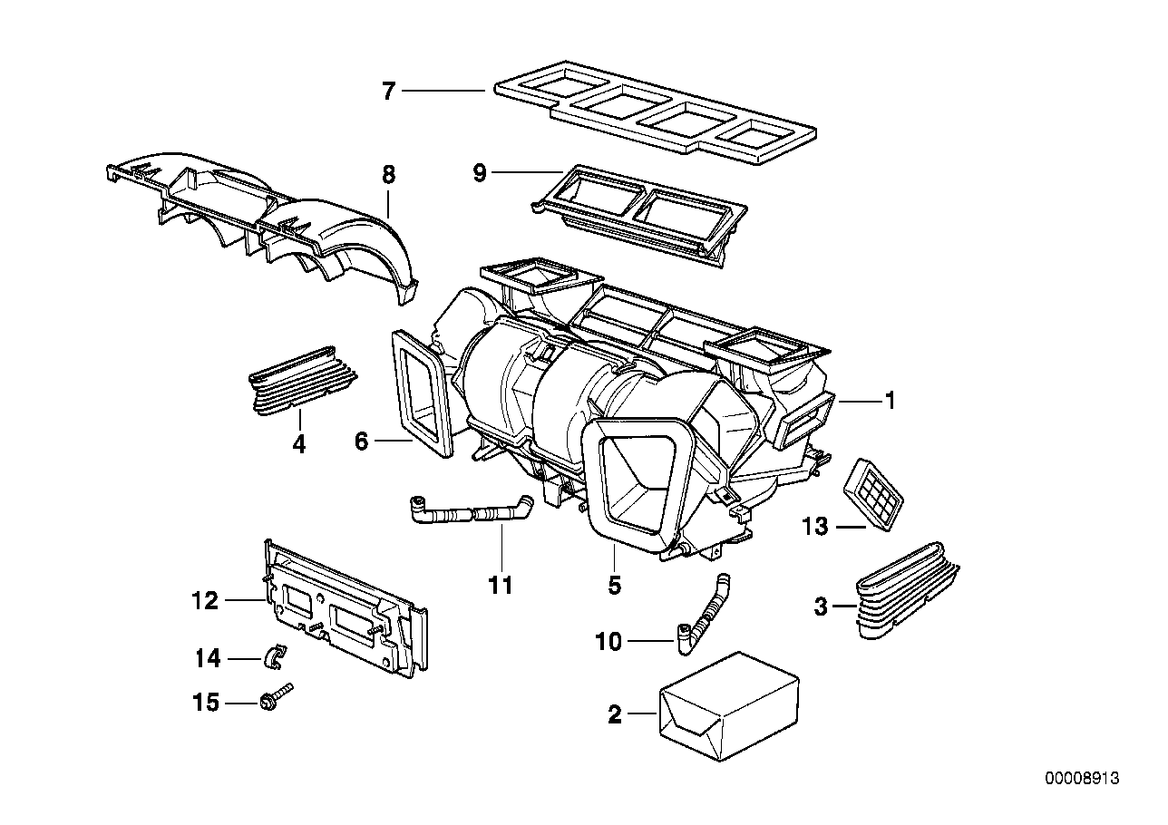 Genuine BMW 64118391828 E38 Empty Housing F Heater/Air Condit.Unit IHKA (Inc. 740d, 750iL & 750iLP)
