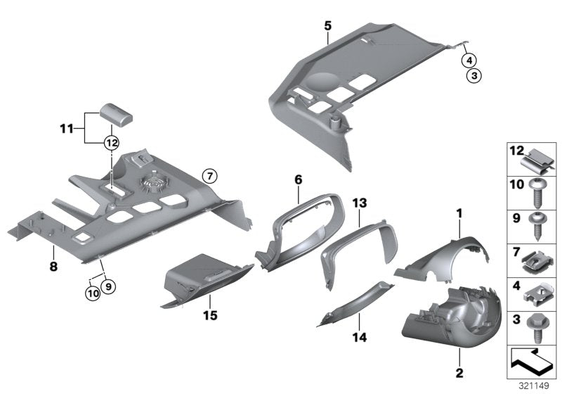 Genuine BMW 51457141726 E92 E91 Folding Box, Driver's Side GRAU (Inc. 320d, 330i & 320i)